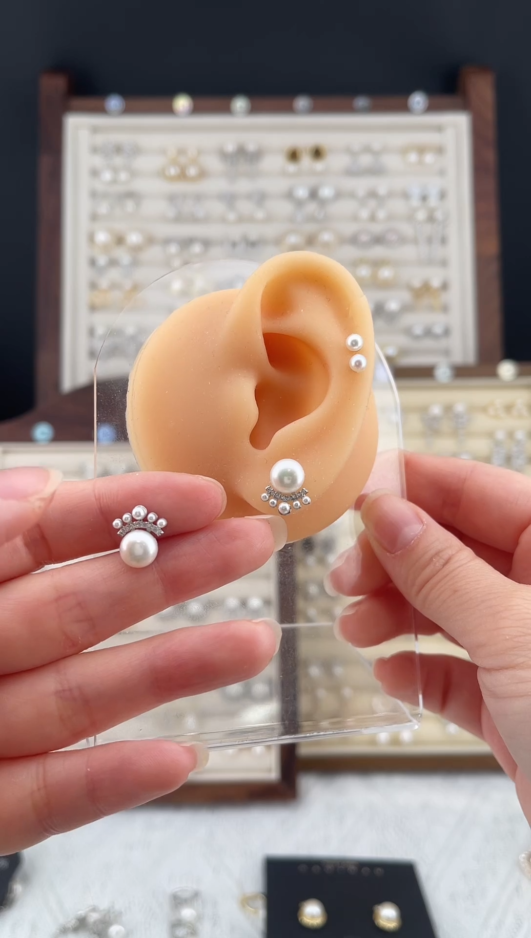 合金耳饰淡水珍珠3