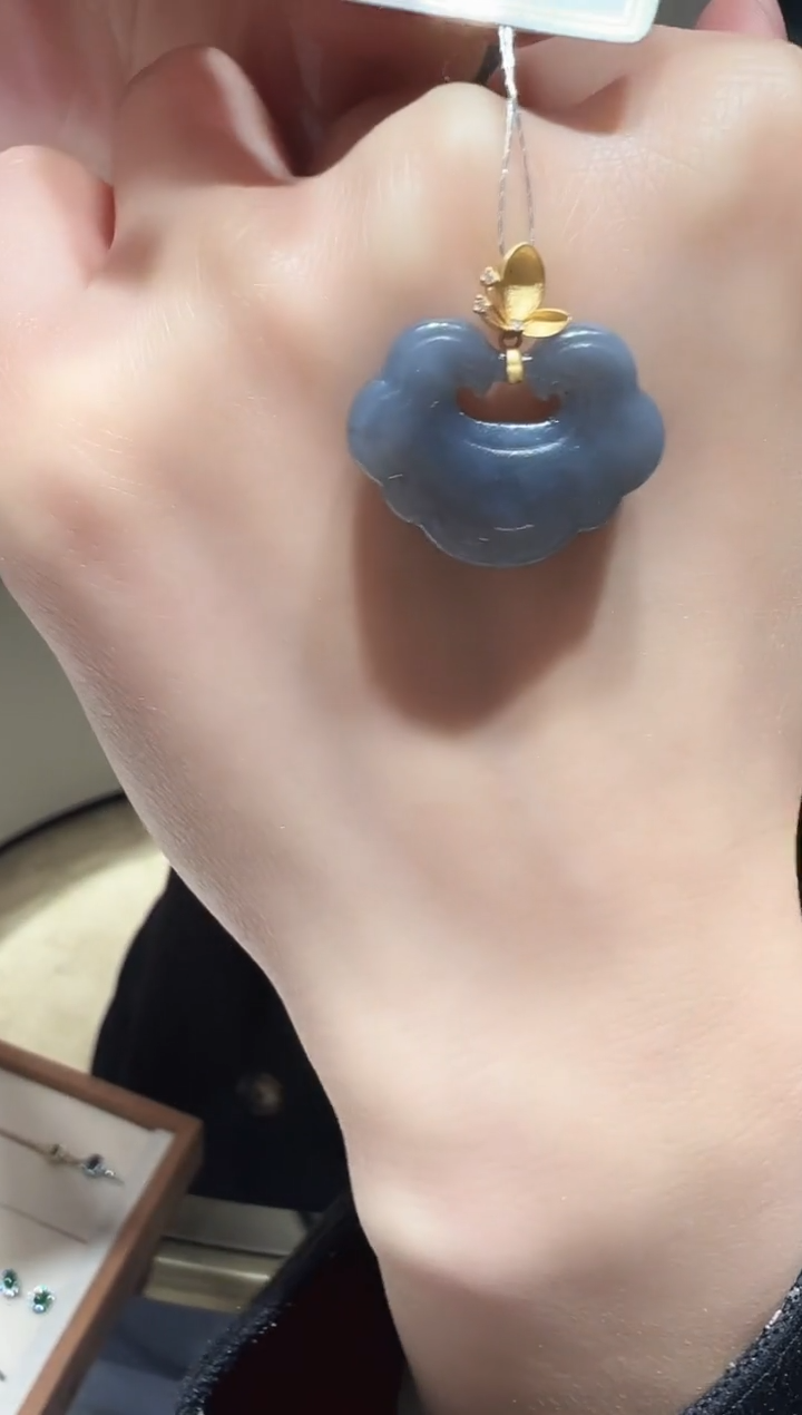 【闪购商品】和田玉吊坠(不含链)18K金镶嵌26】