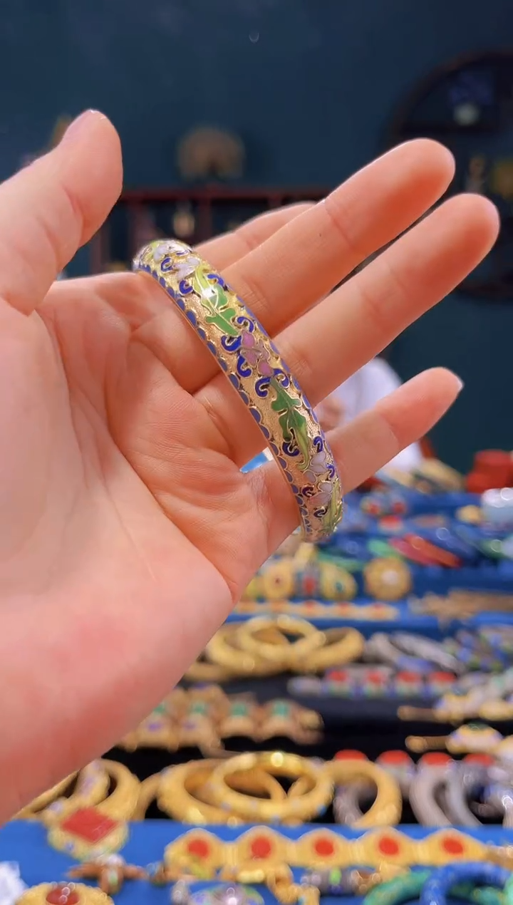 【闪购商品】非遗绝技 景泰蓝金地手镯 70圈 蓝