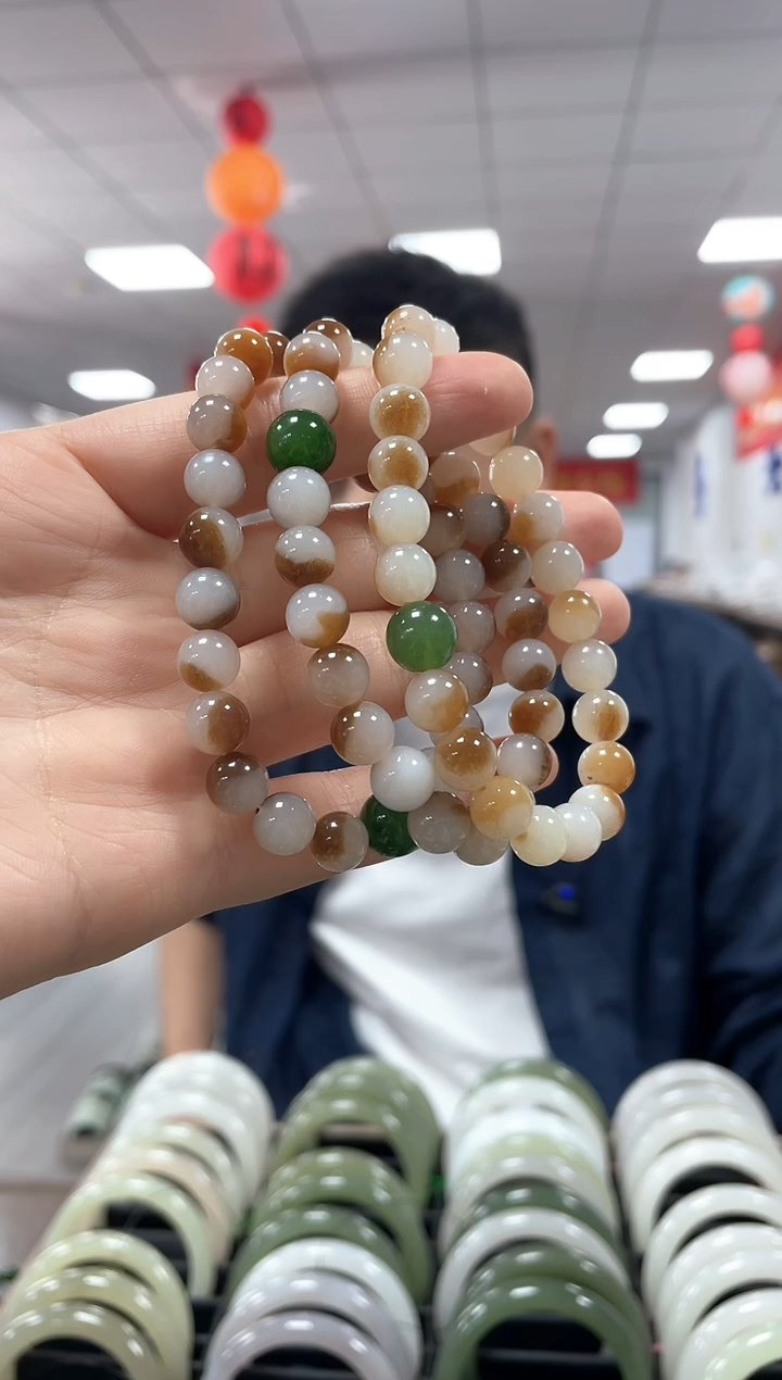 手链未镶嵌和田玉糖色卡8手串一条 多样性发货一件