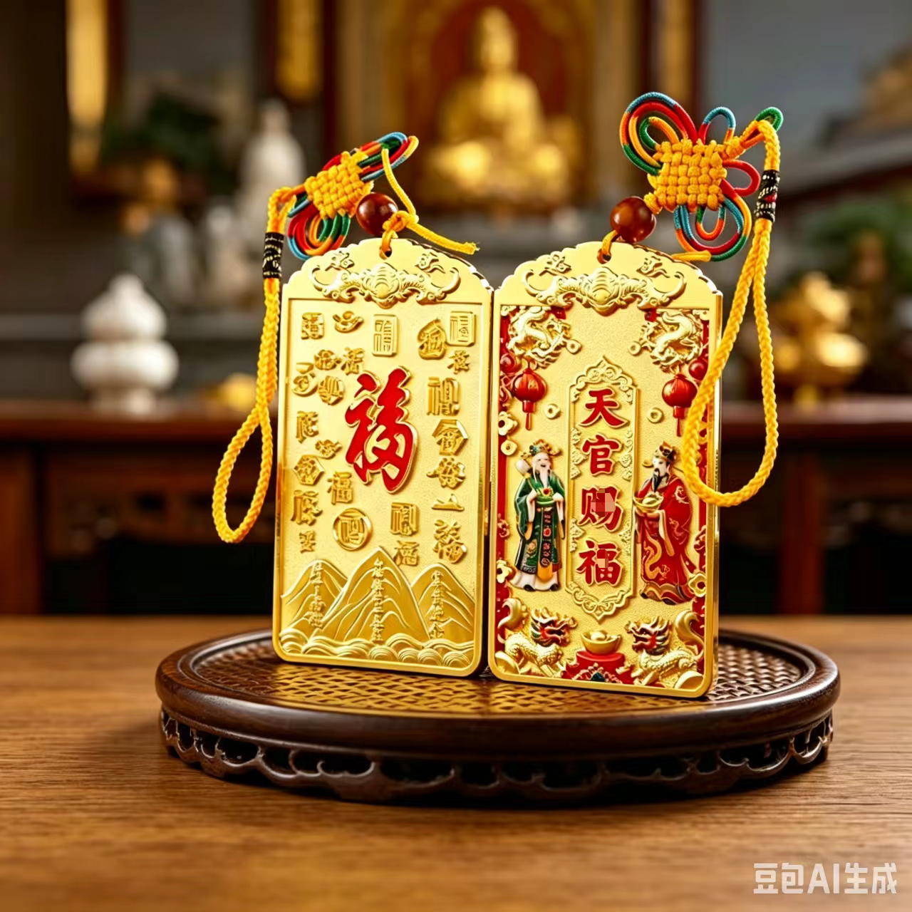 新款天官赐福令牌挂件家居装饰挂饰