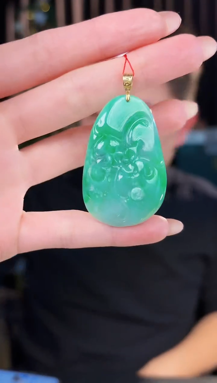 【闪购商品】翡翠颈饰18K金镶嵌 缅料A货/支持复检/一件