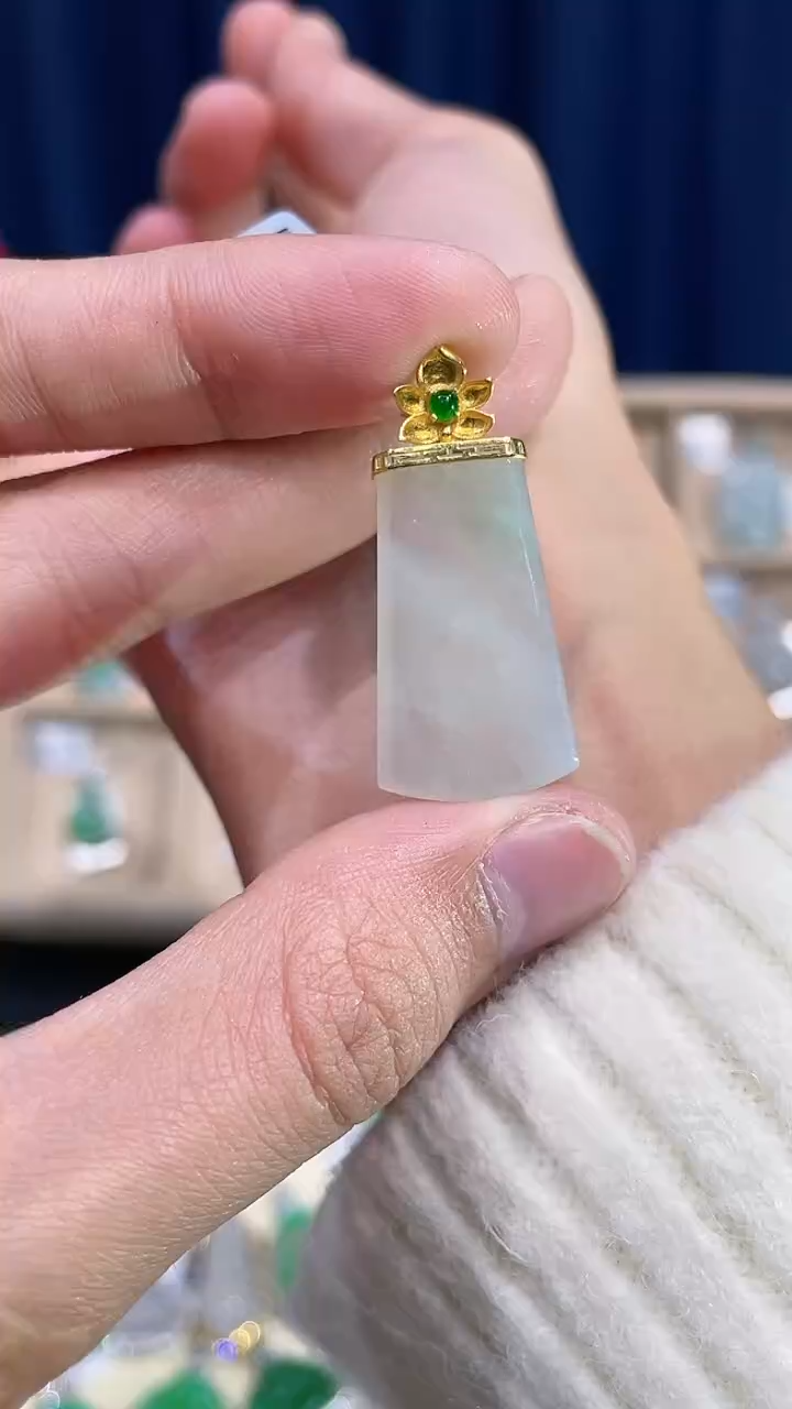 【闪购商品】翡翠吊坠(不含链)银S925镶嵌无事牌