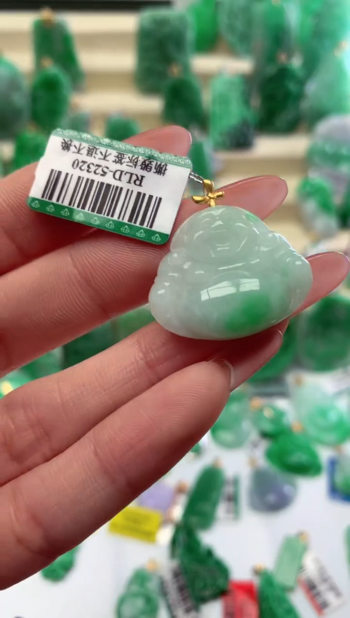 【闪购商品】翡翠颈饰18K金镶嵌挂件