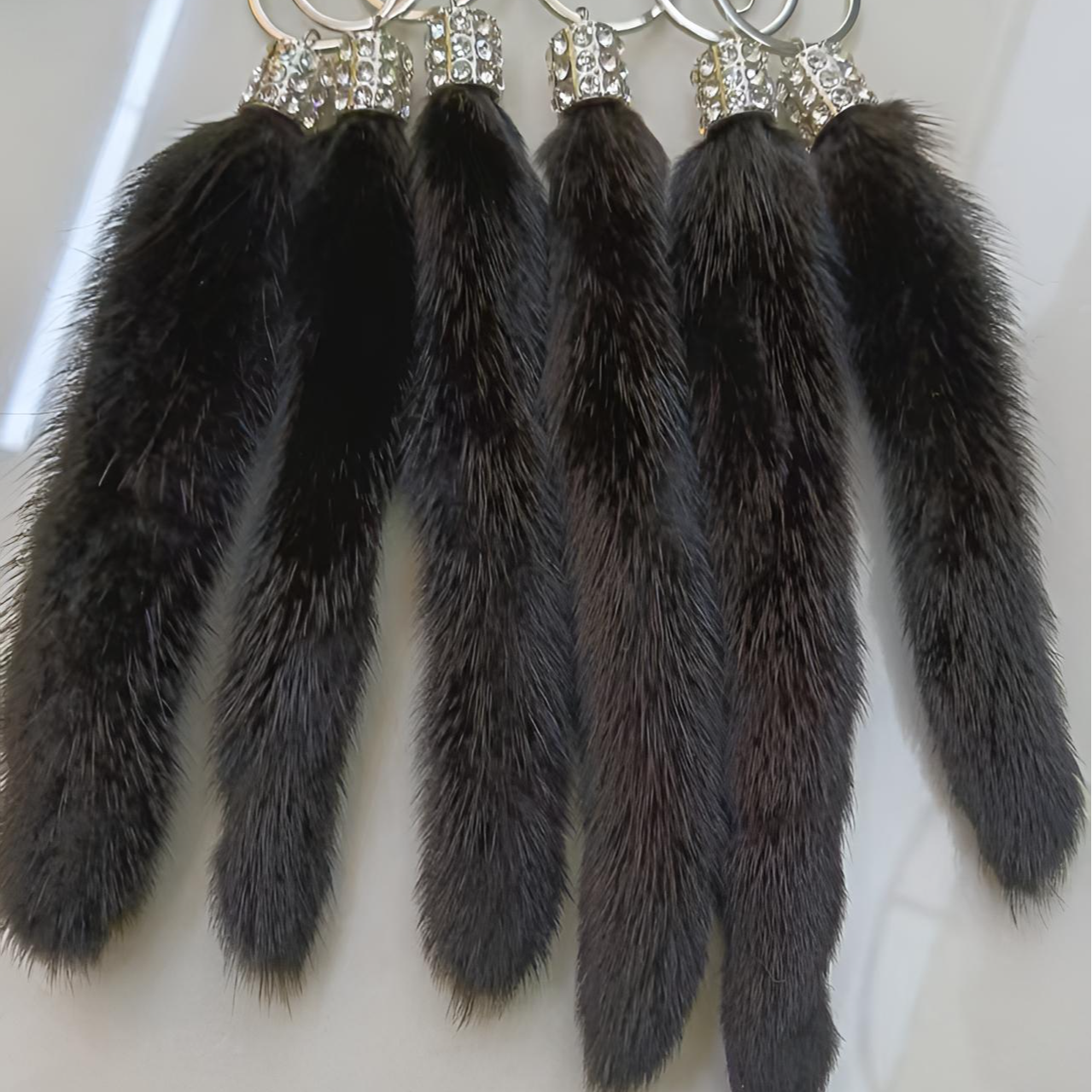 水貂尾巴汽车背包包钥匙扣(黑色）