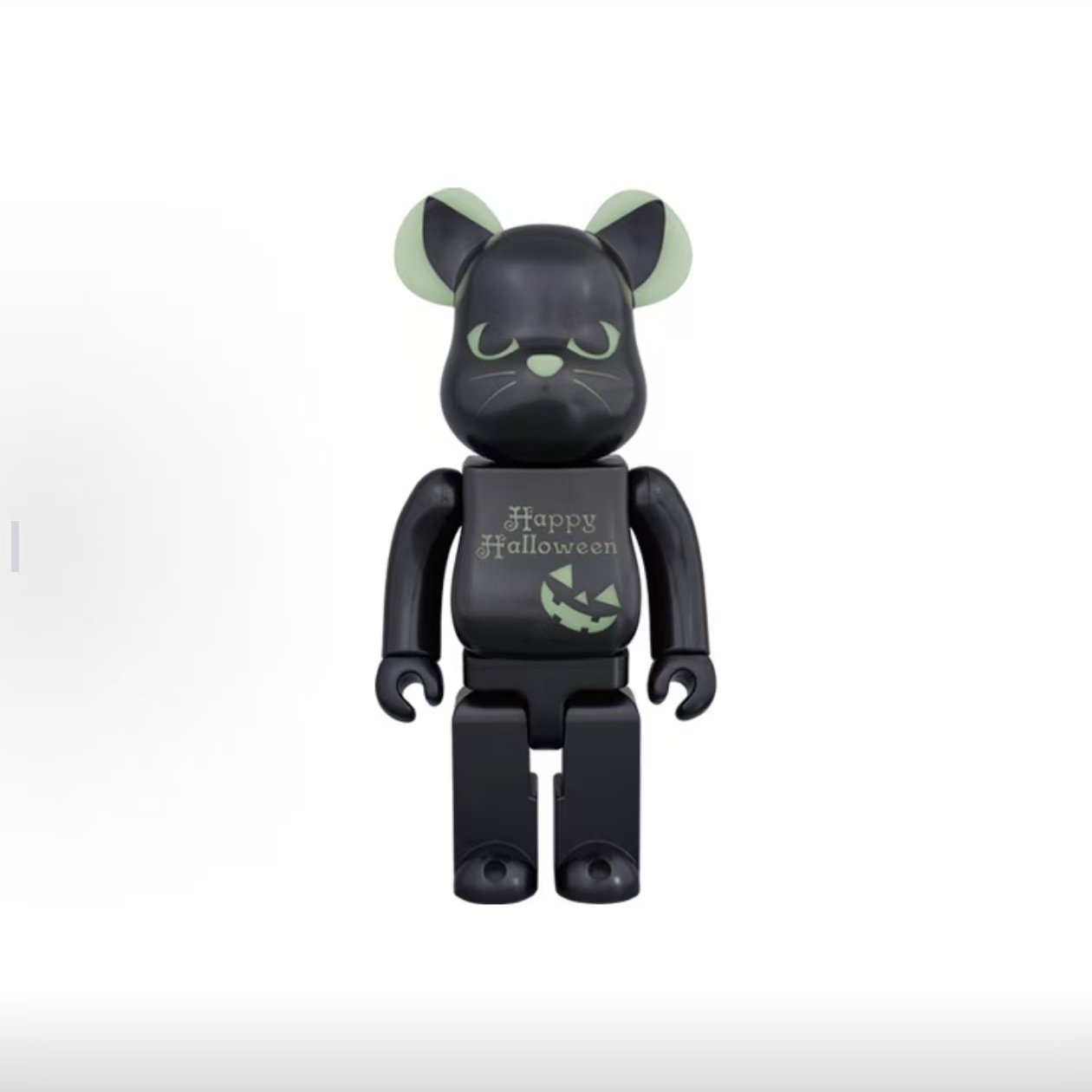 【白】bearbrick 积木熊 夜光猫 绿 400%