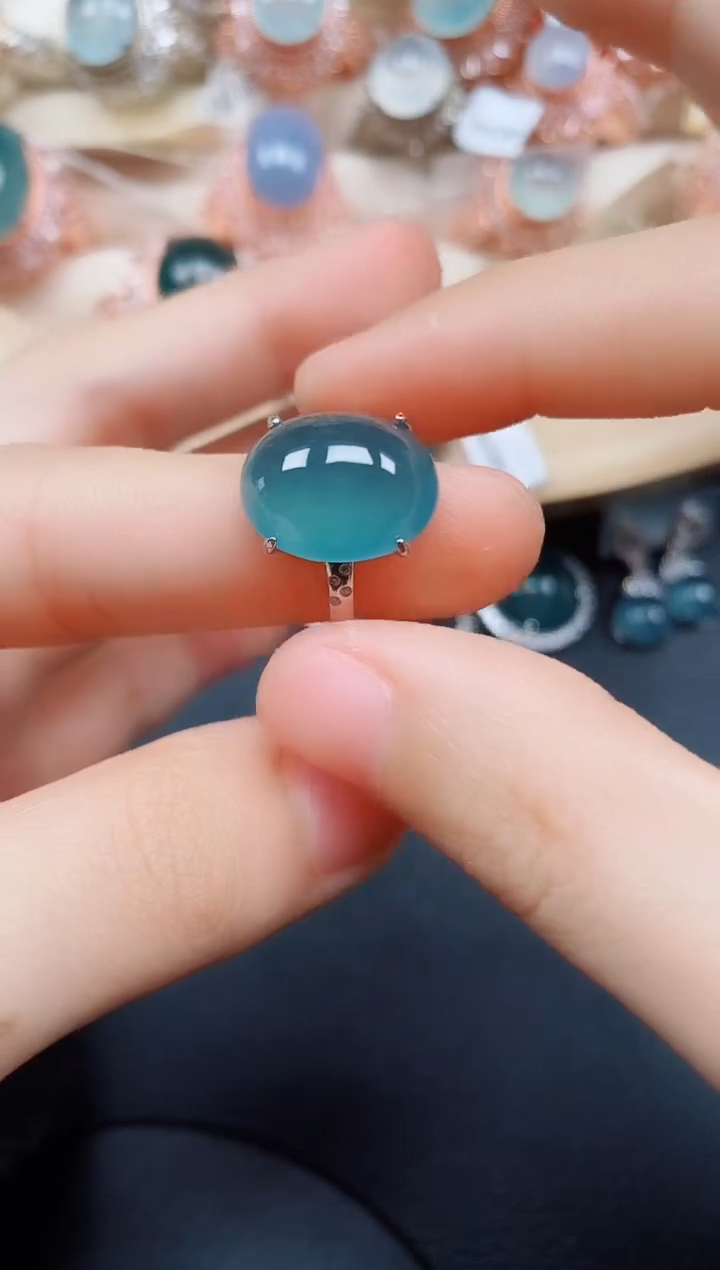 【闪购商品】翡翠戒指银S925镶嵌翡翠