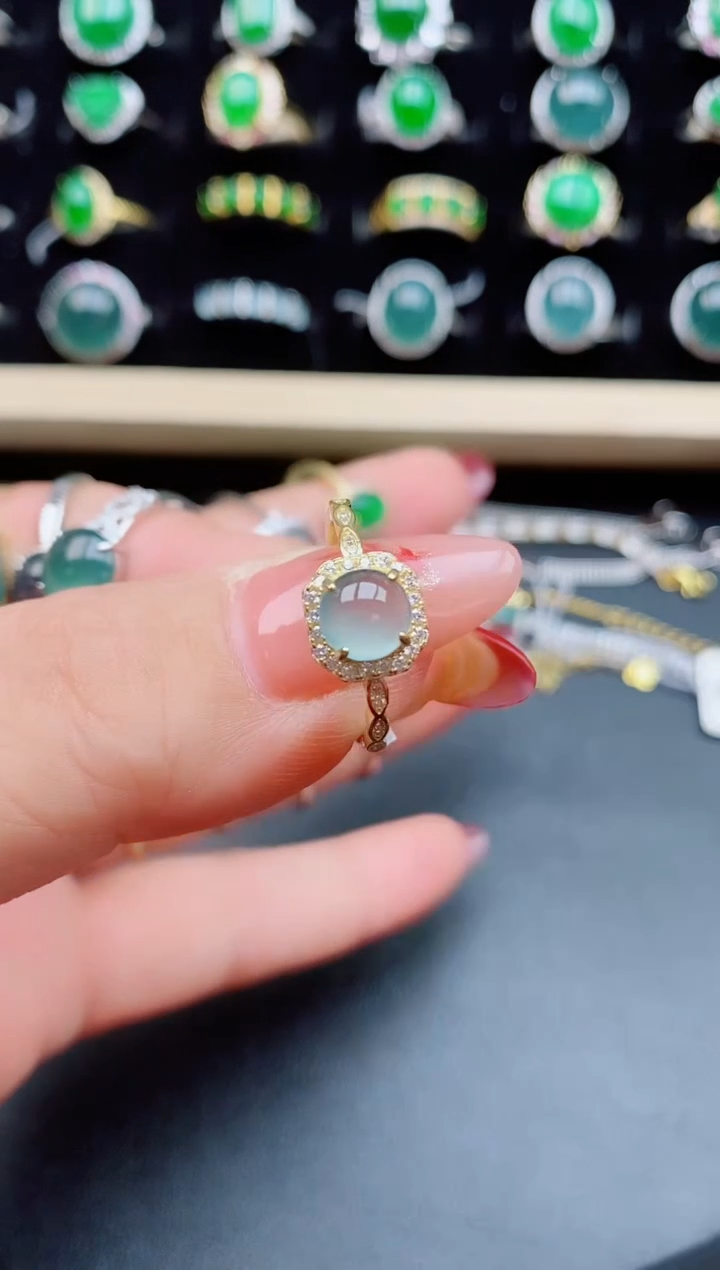 【闪购商品】翡翠戒指银S925镶嵌1321