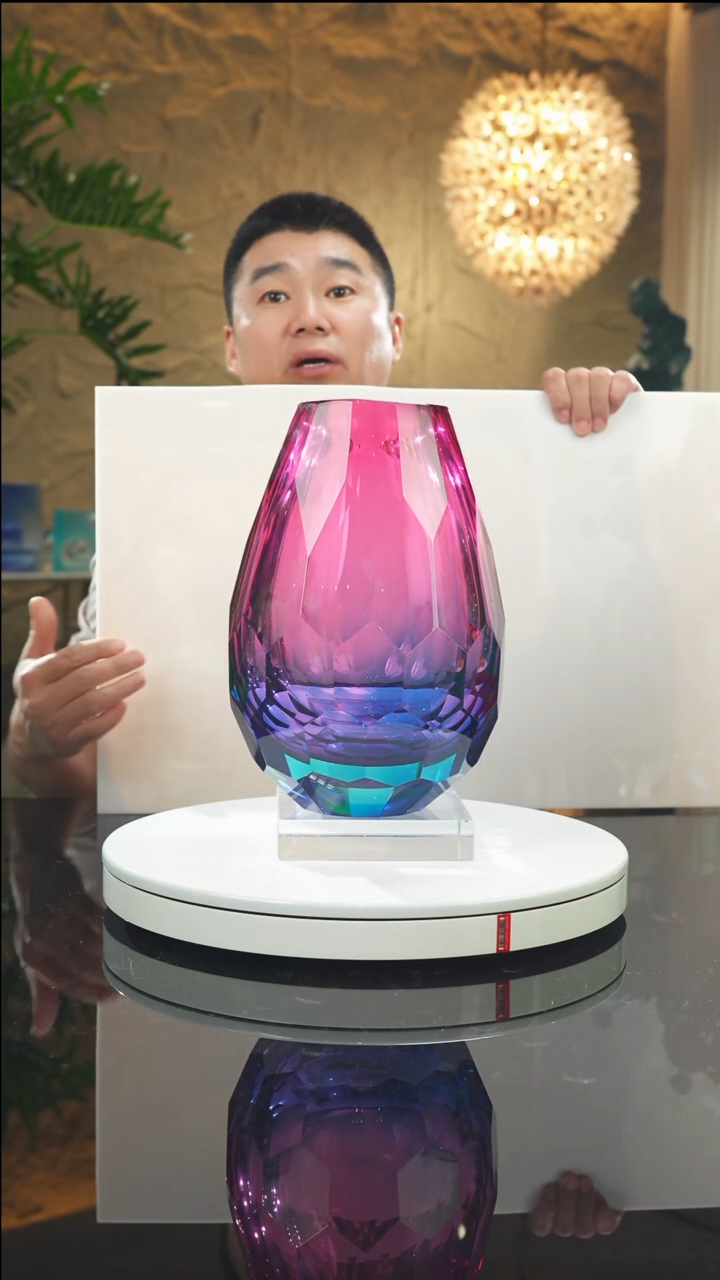 【闪购商品】瓷片福利金红蓝切面花瓶