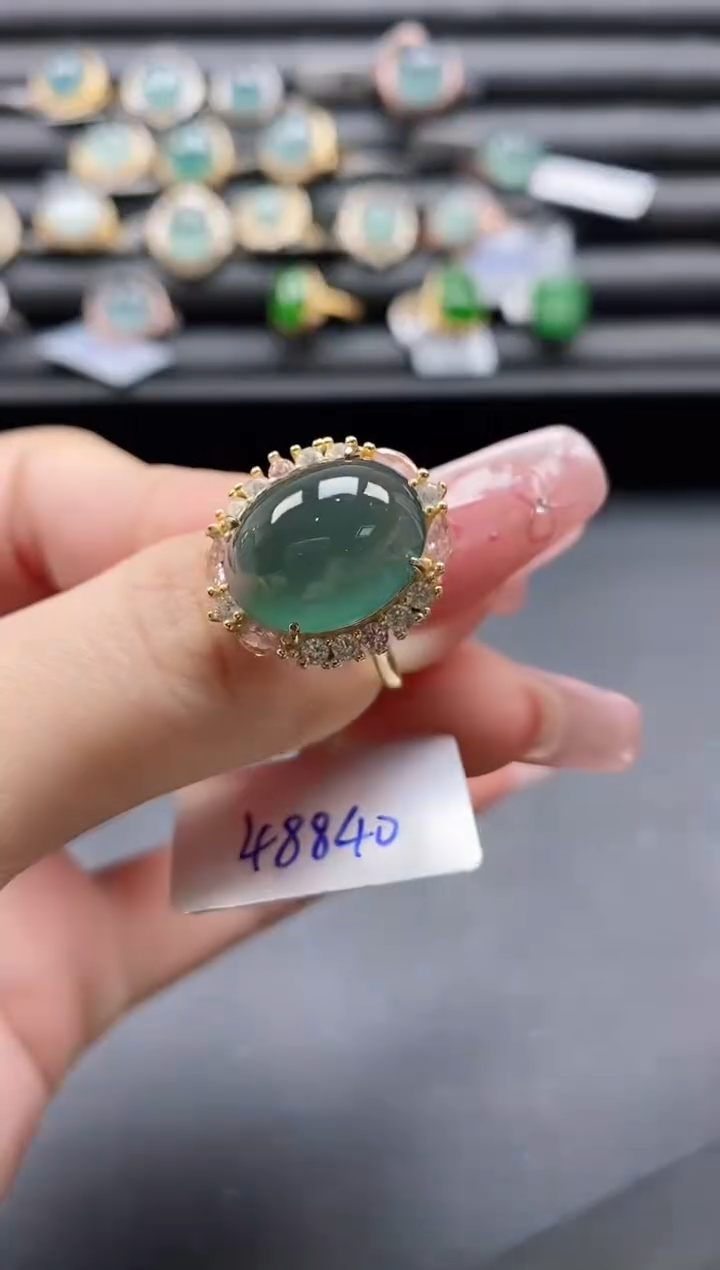 【闪购商品】翡翠戒指银S925镶嵌1111