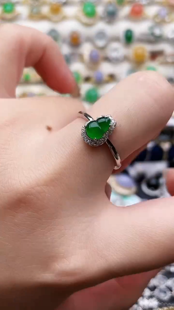 银S925镶嵌戒指翡翠38