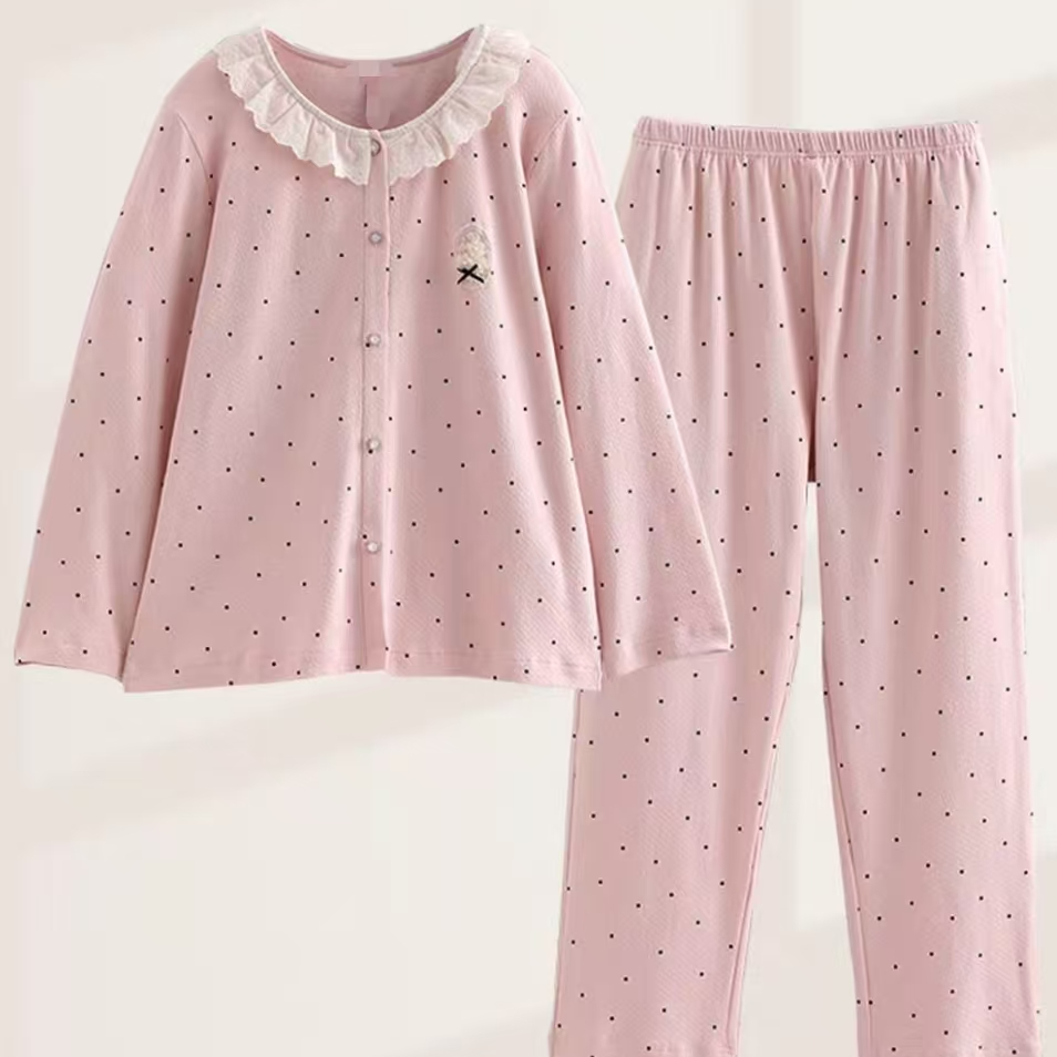 4号链接编码家居服睡衣套装冬季加厚棉套装开始长袖长裤加胸垫