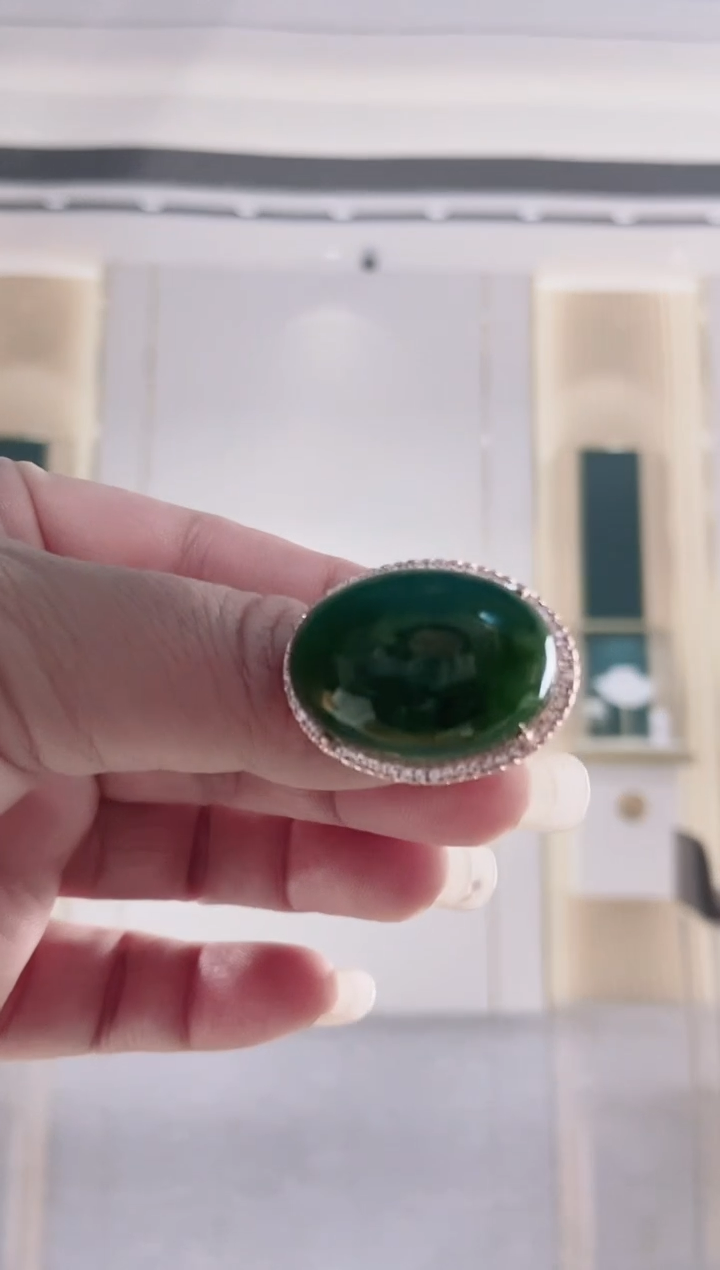 合金戒指和田玉（碧玉）（大戒指25×18）多样性发货