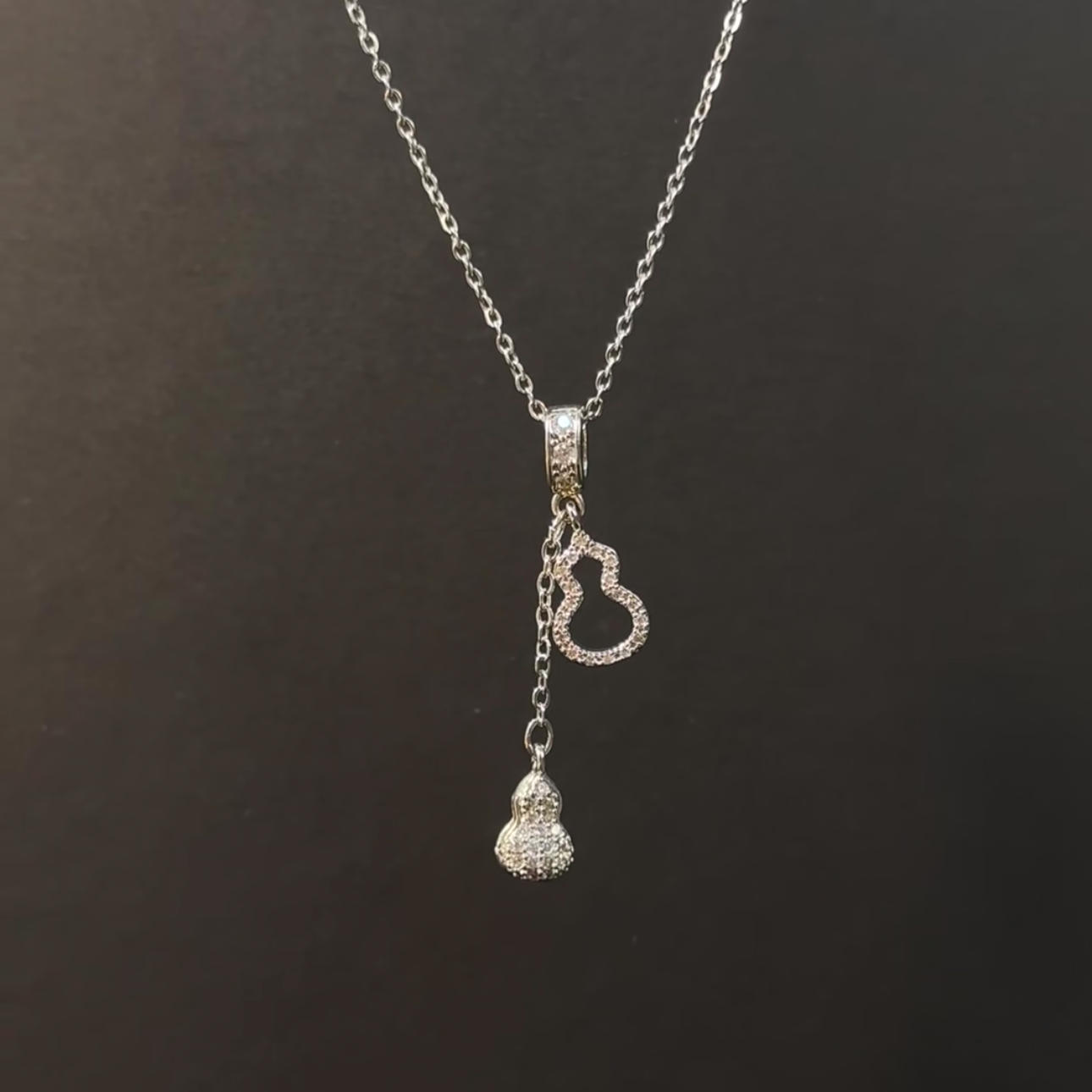 通体  999足银同款 K203爆闪葫芦流苏项链