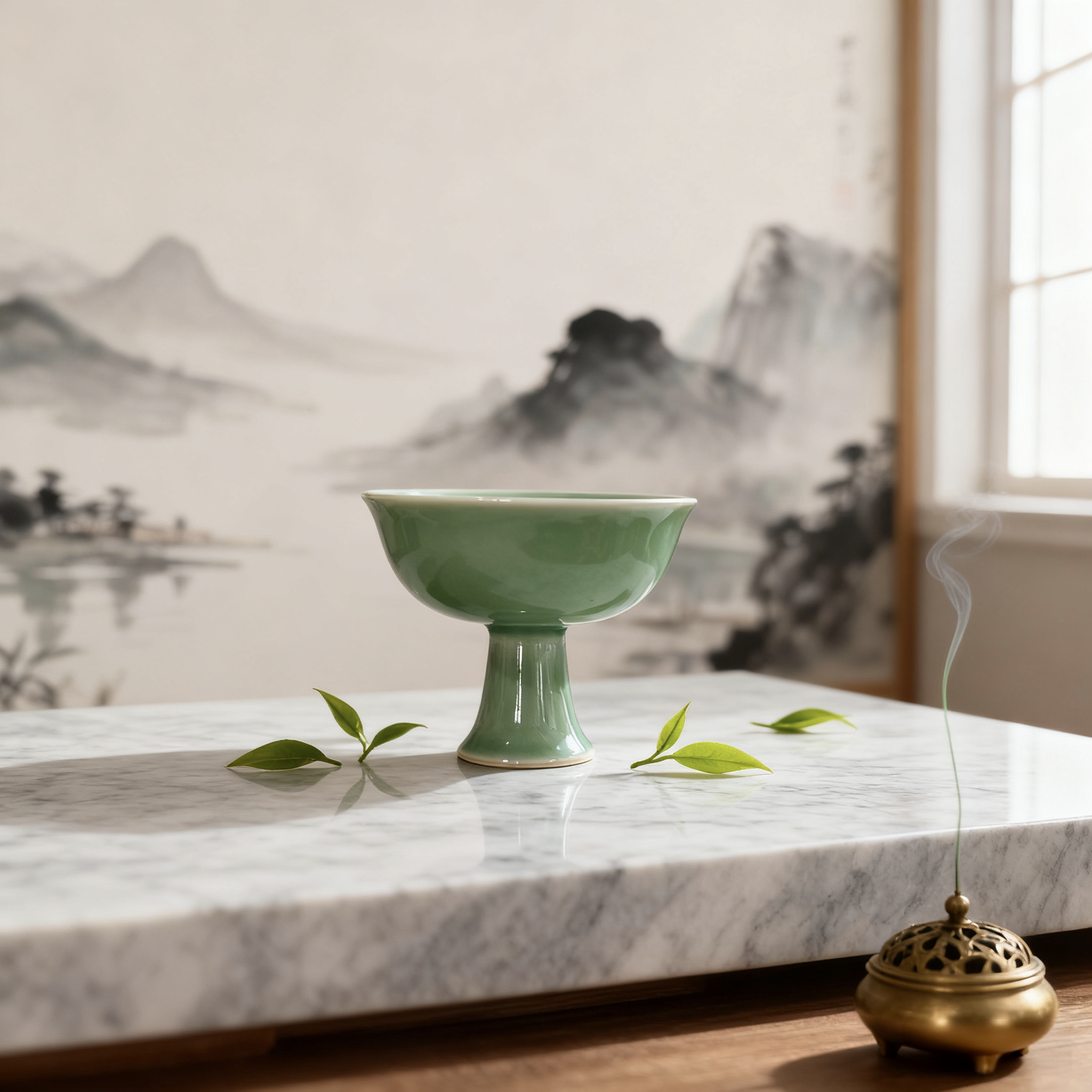 龙泉青瓷陶瓷品茗杯茶具主人杯个人专用单杯家用复古茶杯