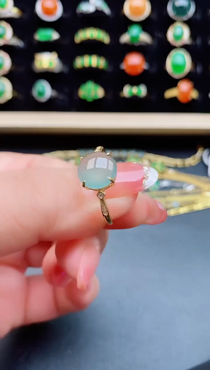 【闪购商品】翡翠戒指银S925镶嵌12121