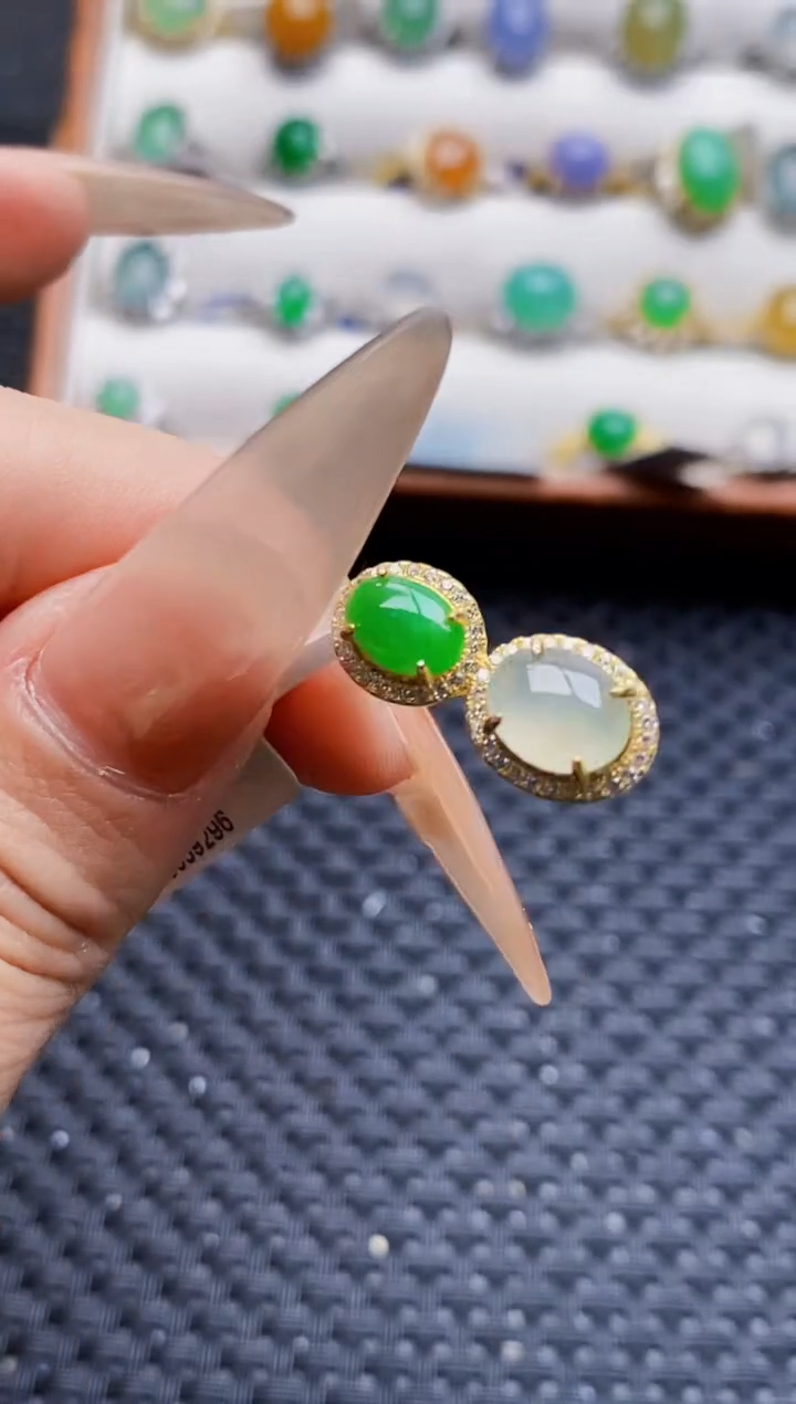 银S925镶嵌戒指翡翠1624