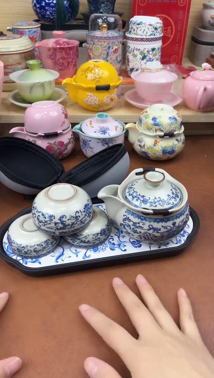 陶陶瓷茶具摆件旅行套组