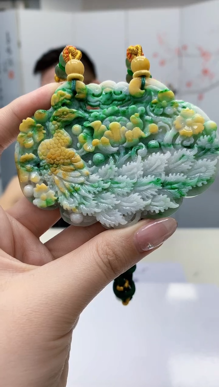 【闪购商品】定制翡翠未镶嵌5152jw-毛货挂件97