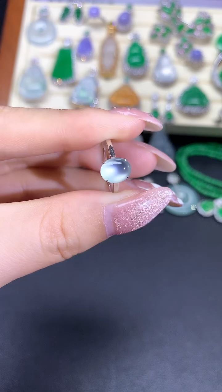 【闪购商品】翡翠戒指18K金镶嵌戒指|1650+165