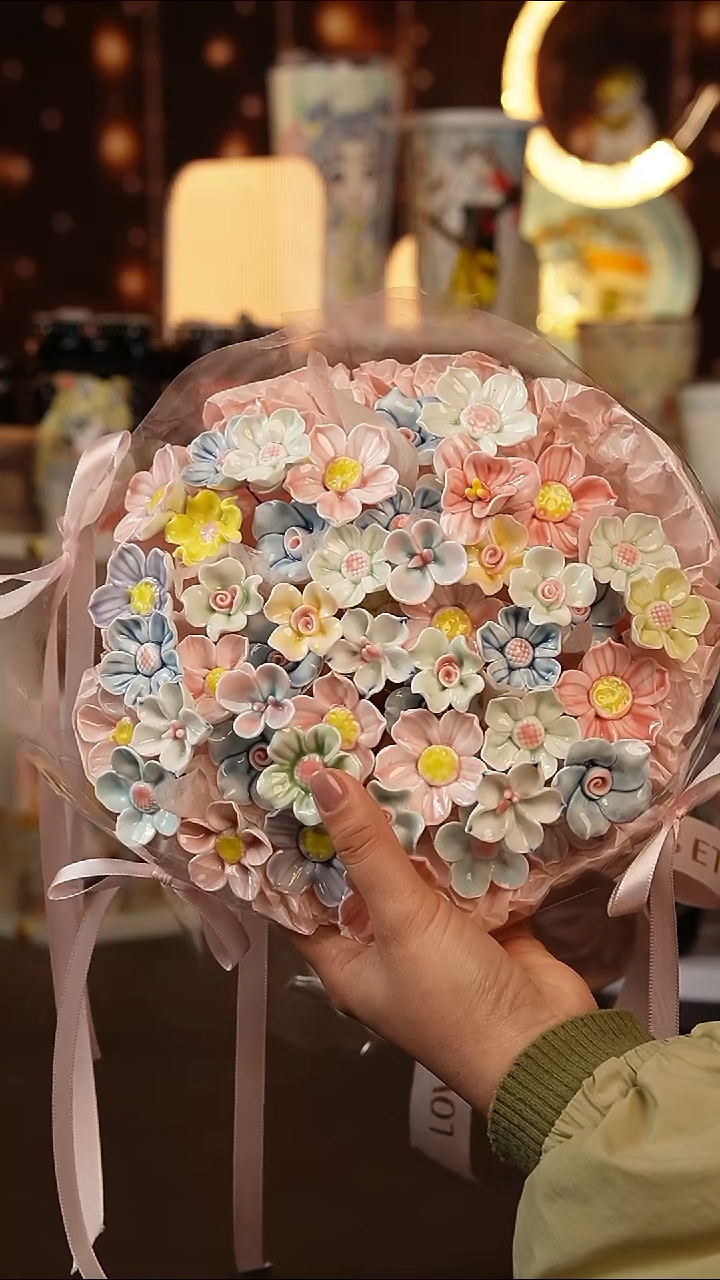 景德镇手工手绘文创陶瓷花（随机发6朵）