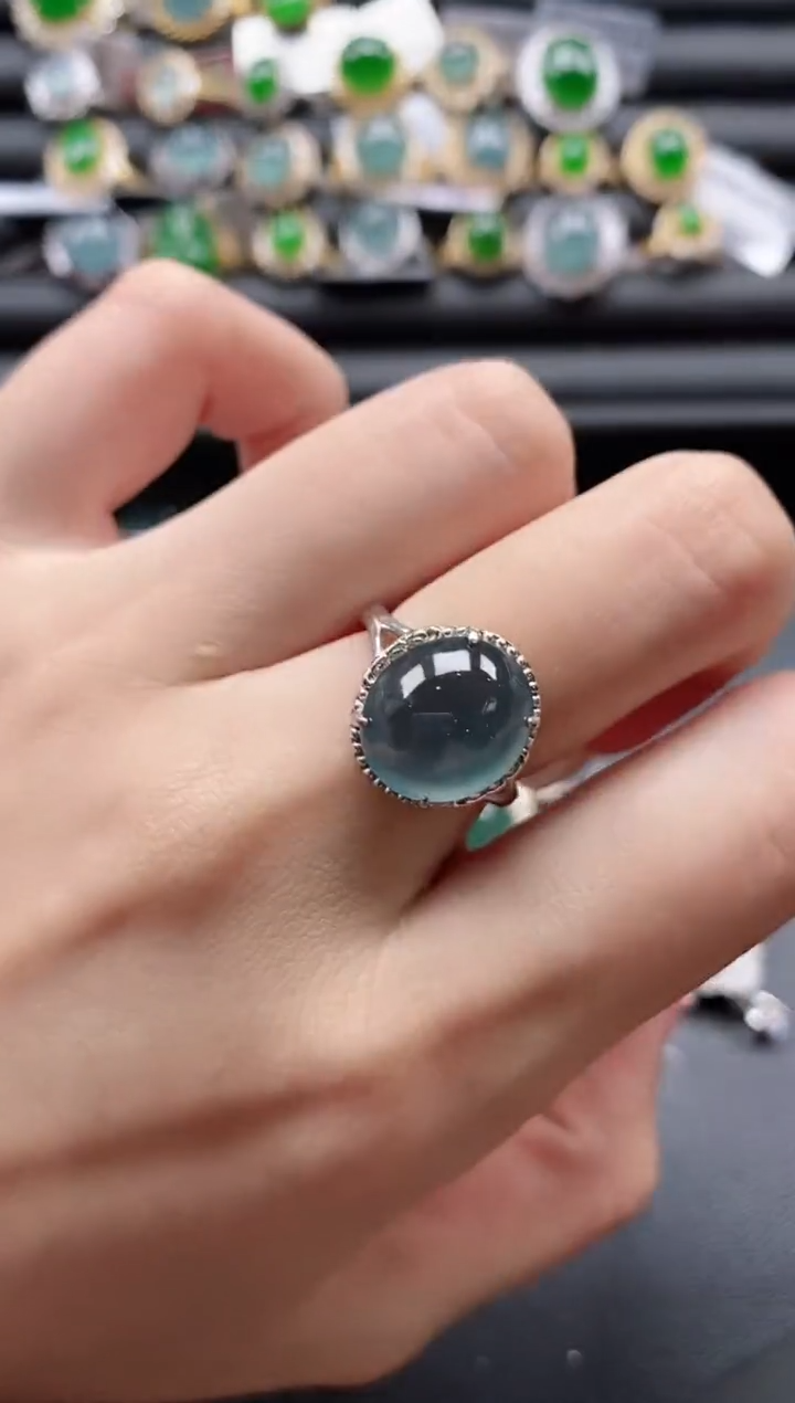【闪购商品】翡翠戒指银S925镶嵌51511
