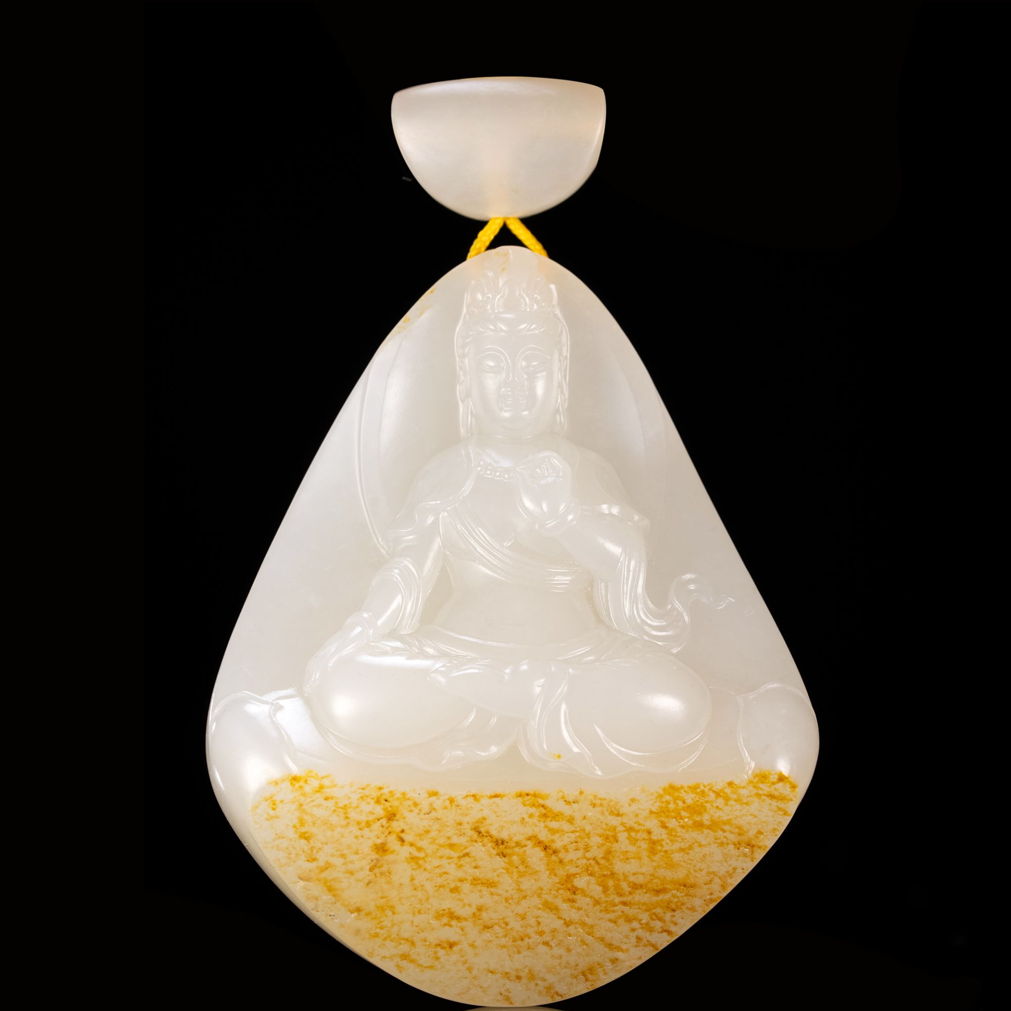 62.3克洒金皮 坐莲观音挂件