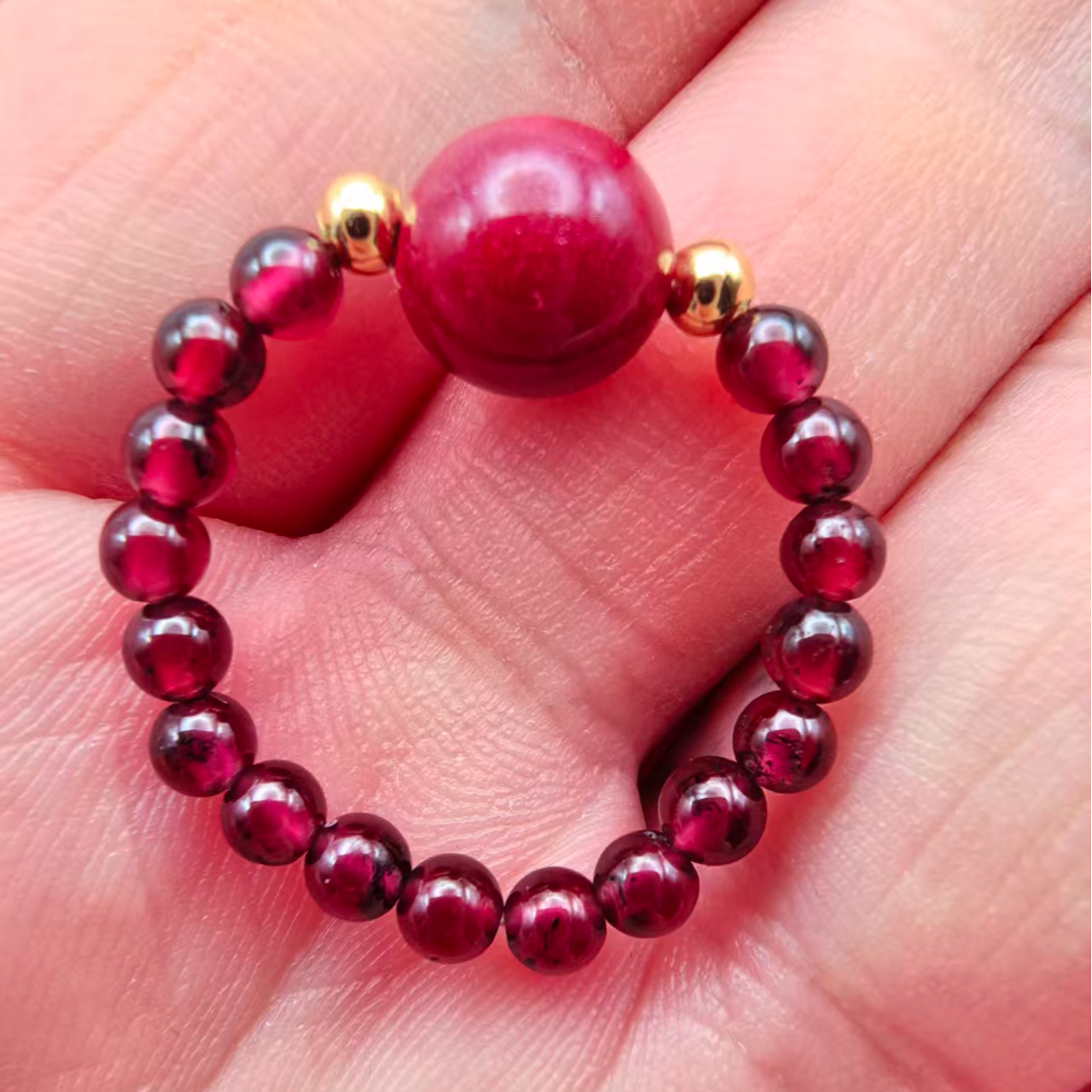 紫金砂 石榴石 戒圈 戒指【款号402*】