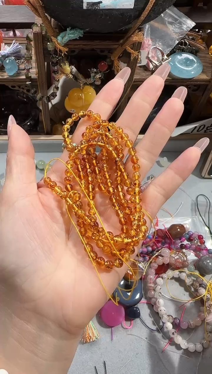 琥珀（花珀）未镶嵌珠宝奇石林***中一单2条