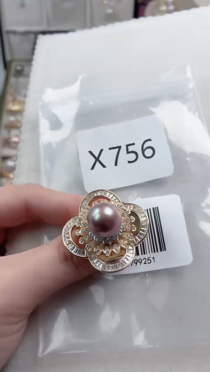 未镶嵌胸针淡水珍珠X756