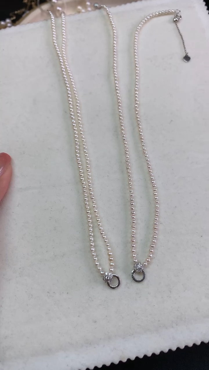 18K金镶嵌淡水珍珠珠链珠链多样性发其一A187|1380