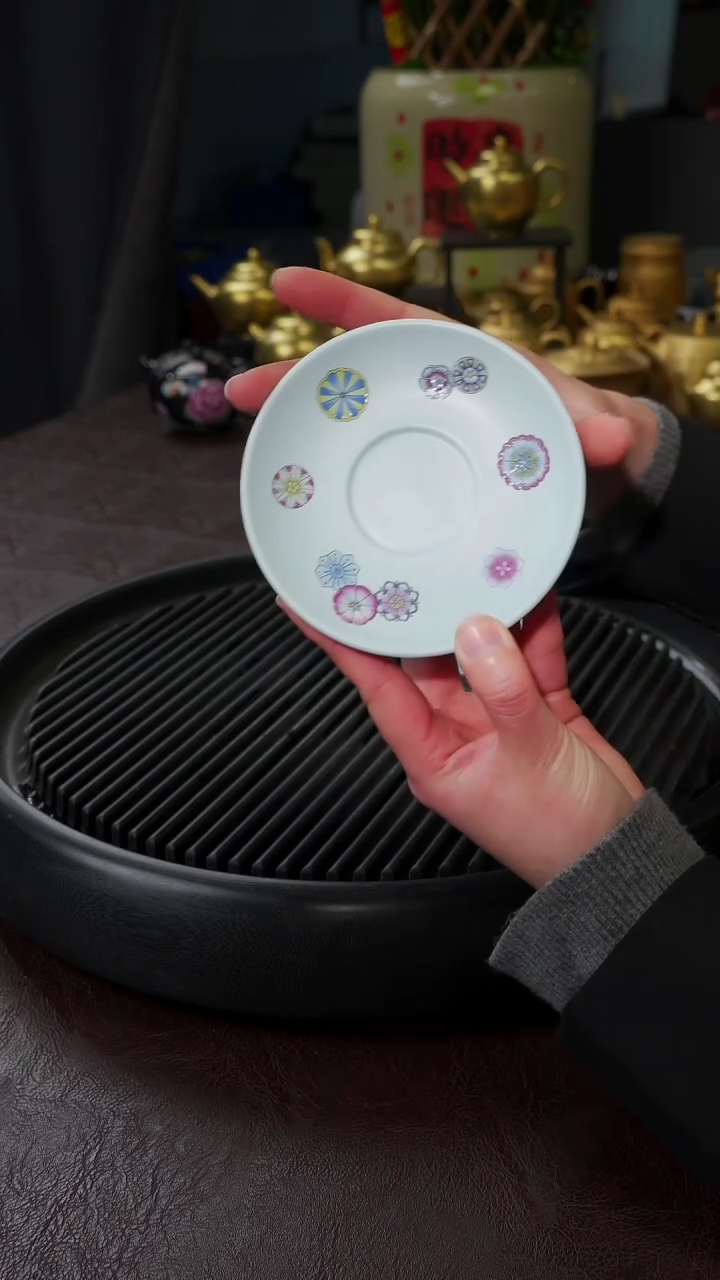 【闪购商品】杯【宜景窑天漂色皮球花】杯碟