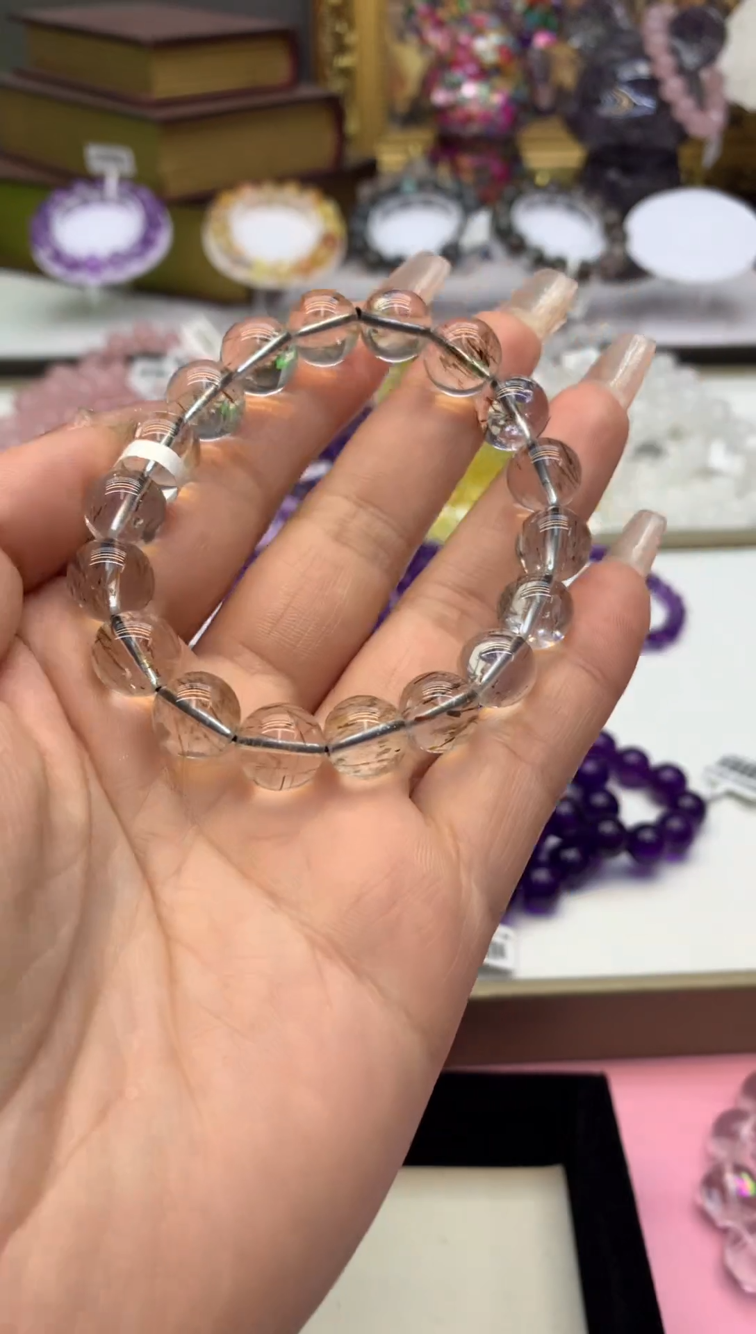 【闪购商品】水晶手串未镶嵌透体黑金超11+