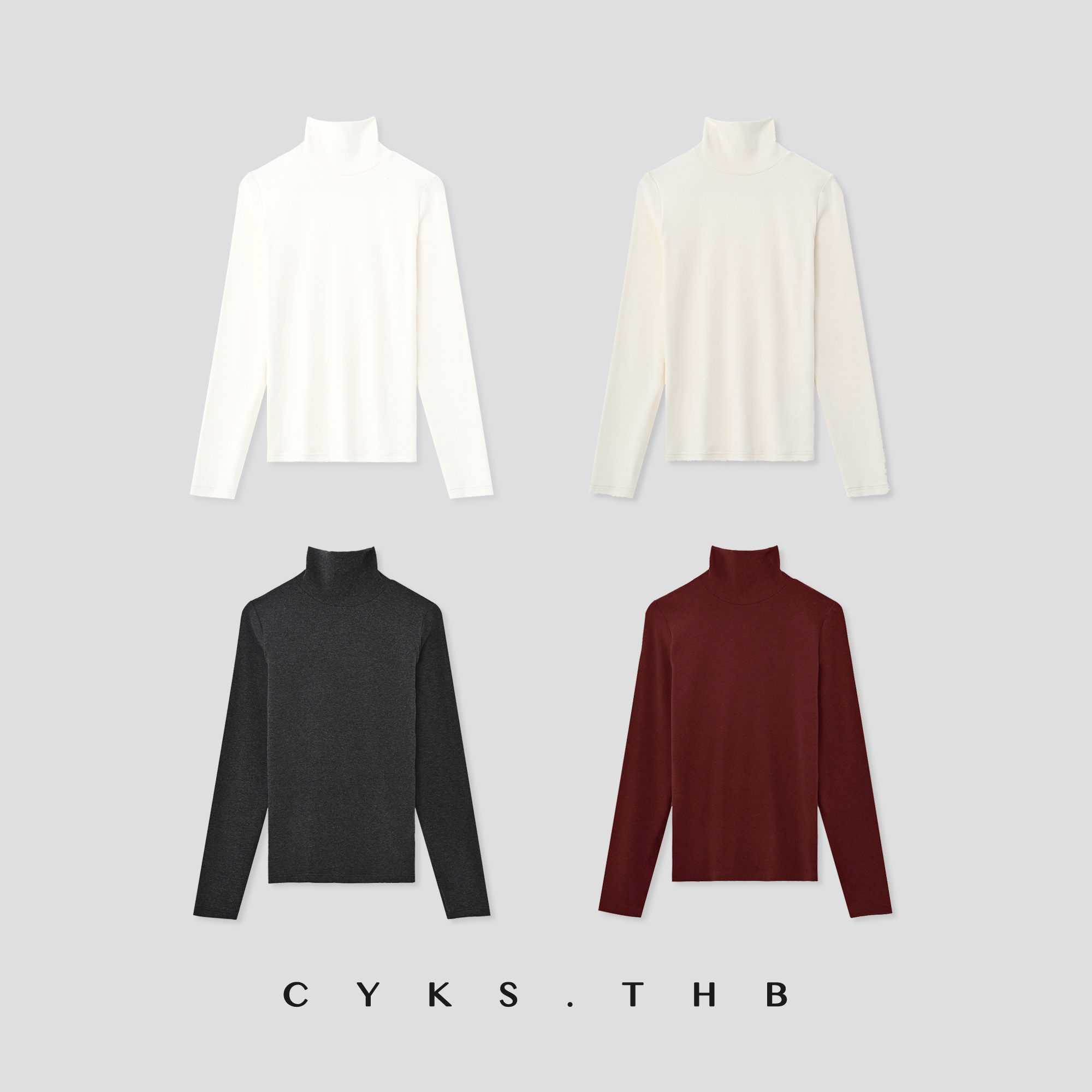 CYKS.THB| 高领倍暖羊毛修身磨毛保暖长袖t恤百搭打底衫
