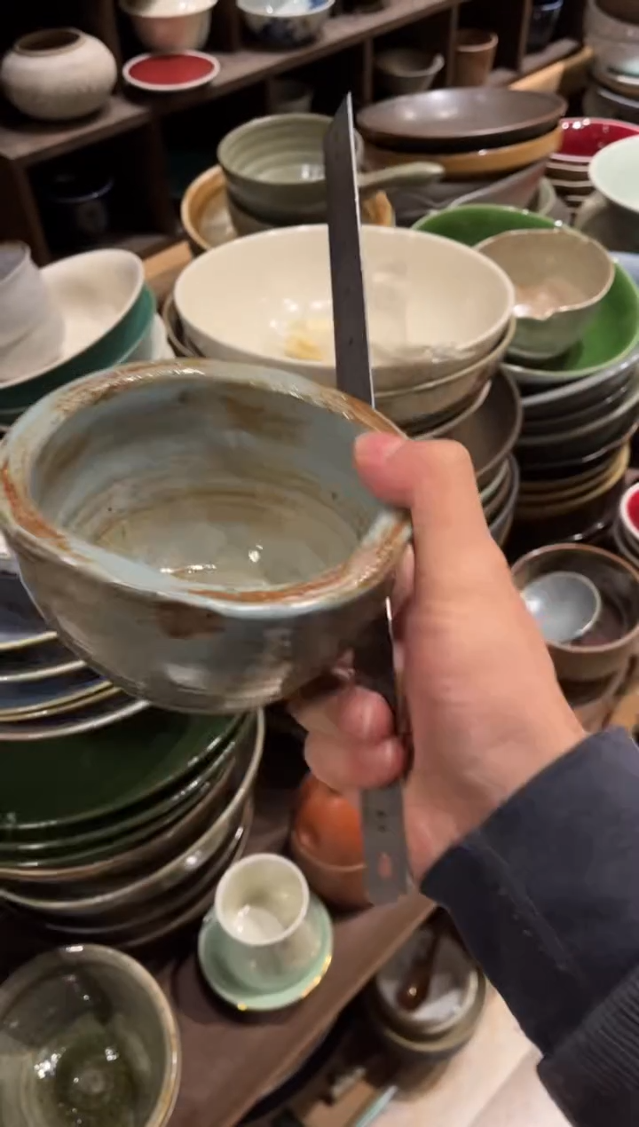 【闪购商品】瓷片852蓝麻点手工钵1个