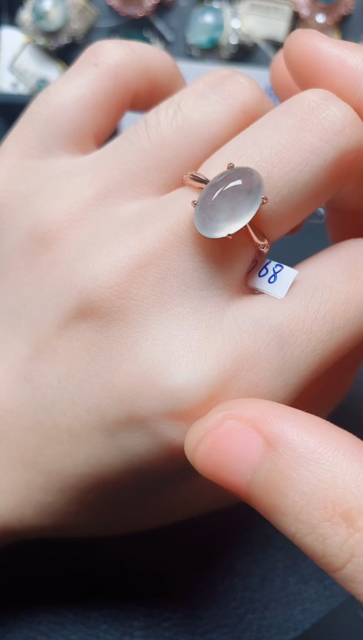 翡翠戒指银S925镶嵌翡翠