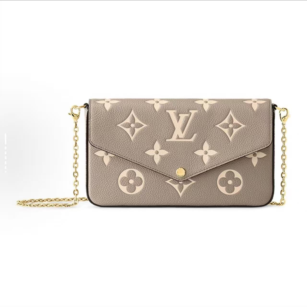 未使用 LouisVuitton/路易威登 大象灰拼白全皮三合一单肩包