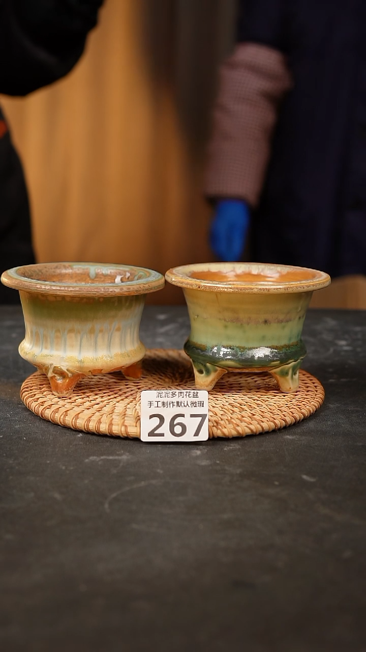 【闪购商品】瓷片267泥泥手工花盆口7-8高7-8