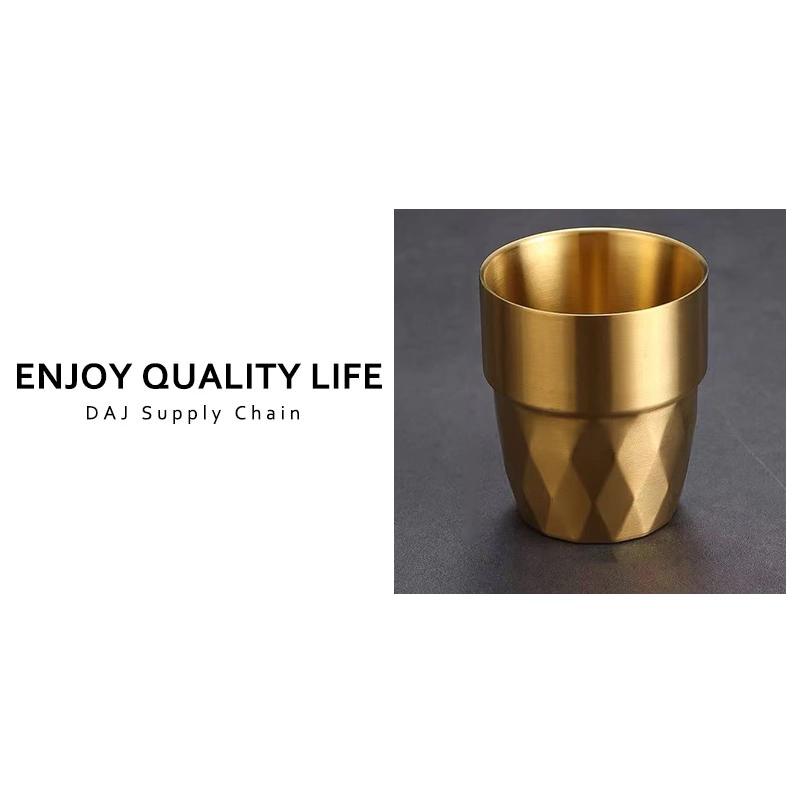 韩式高品质金色水杯烤肉店餐厅茶杯饮料杯啤酒杯钻杯金色