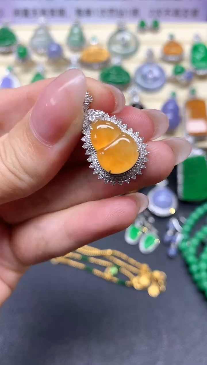 【闪购商品】翡翠18K金镶嵌吊坠(不含链)吊坠|5980+598