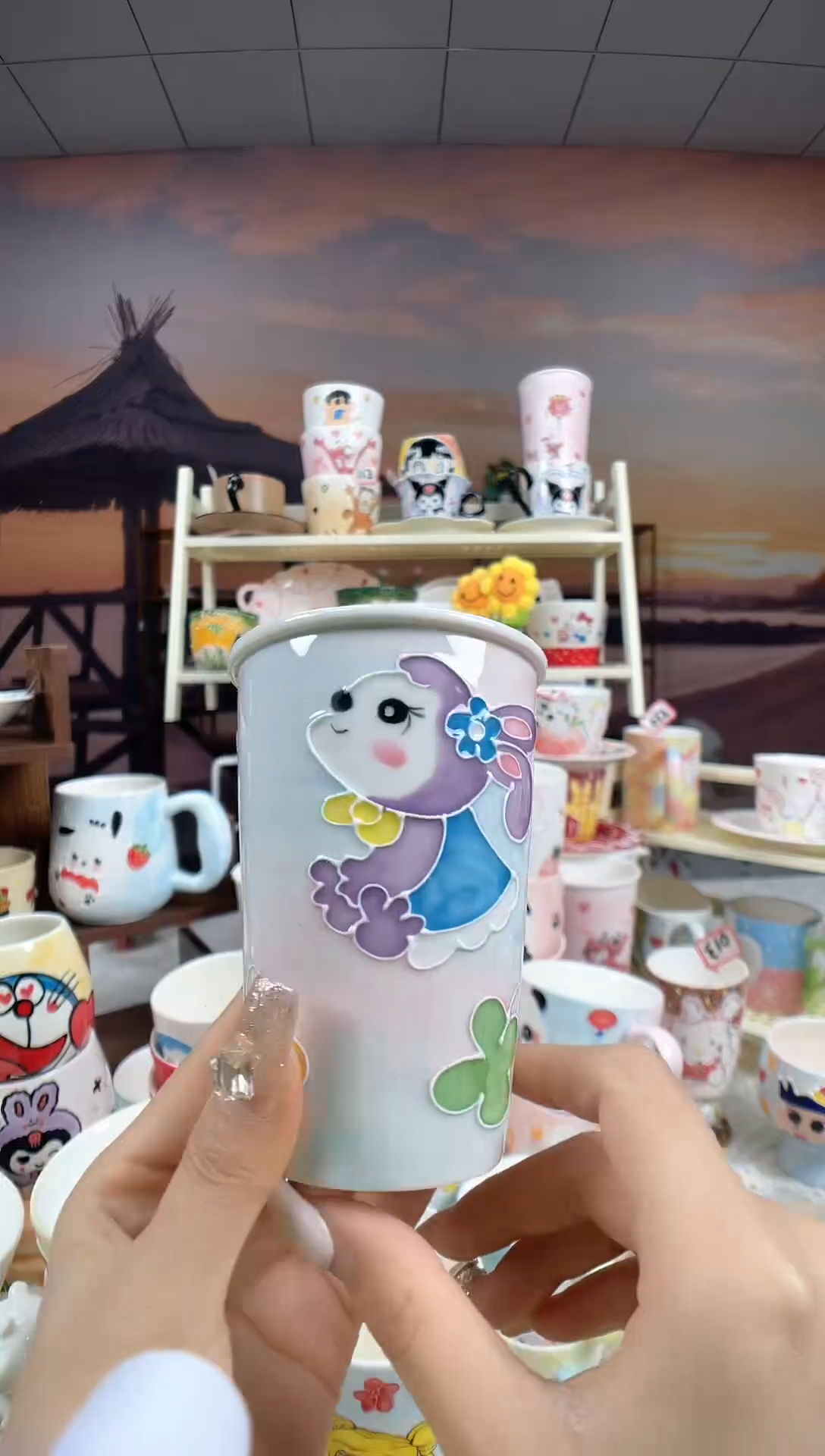 【闪购商品】景德镇手工手绘高温釉下彩陶瓷杯