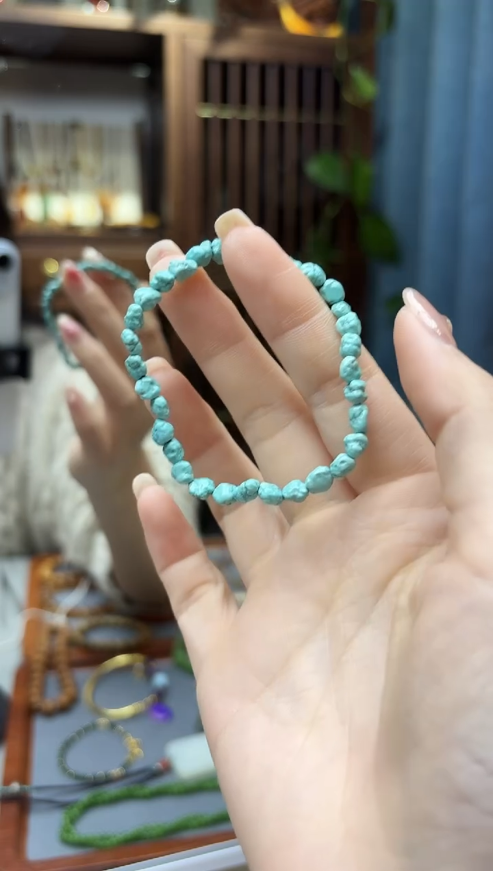 未镶嵌绿松石车挂松石随型手串YZG