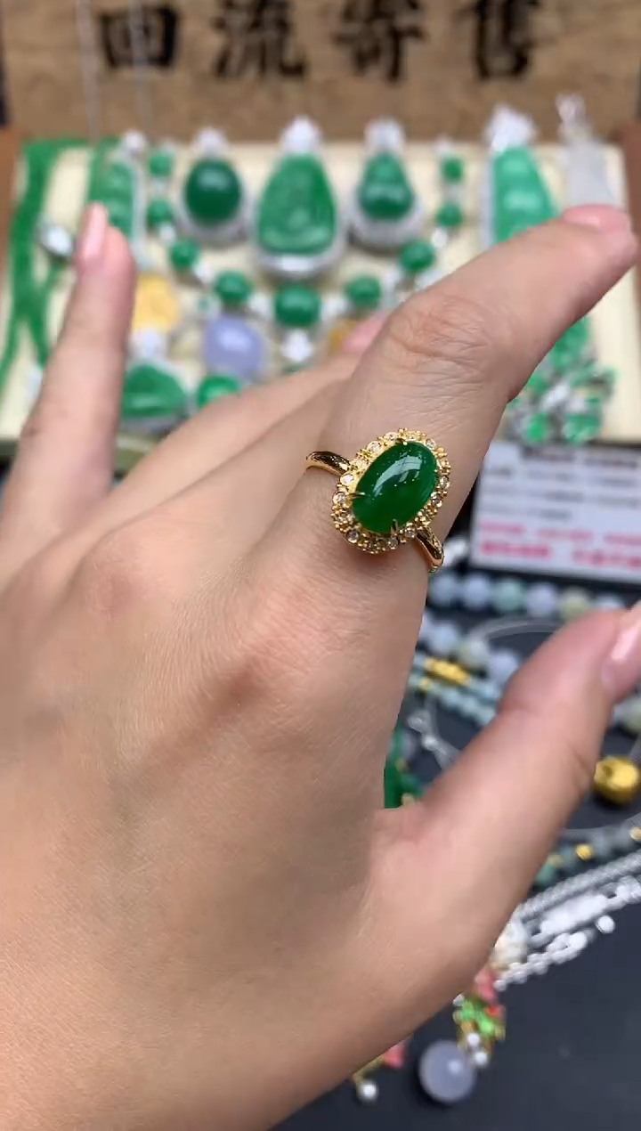 【闪购商品】翡翠戒指18K金镶嵌469-中国好珍宝