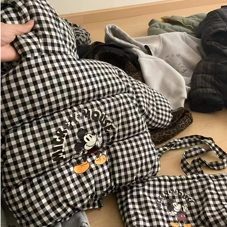 儿童卡通动漫厚款立领保暖秋冬季格子上衣卡通风棉服