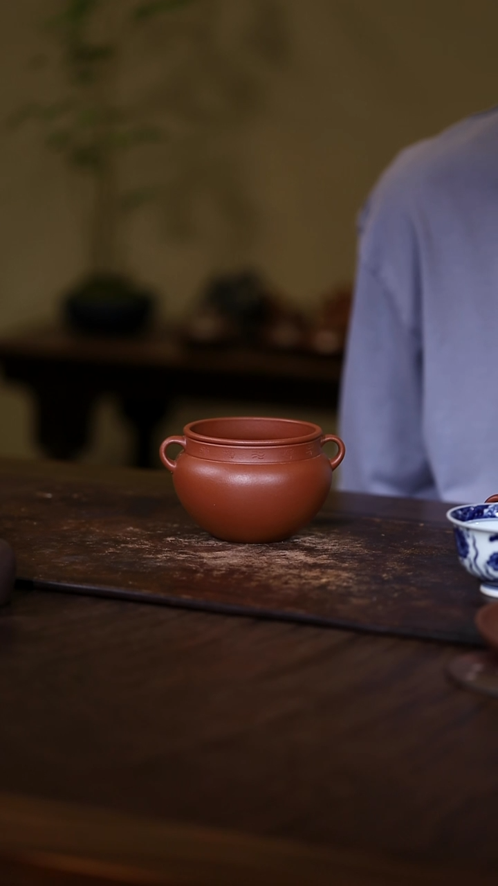 水盂超* 朱泥建水（水盂）450cc 口径9.2 高度6.7