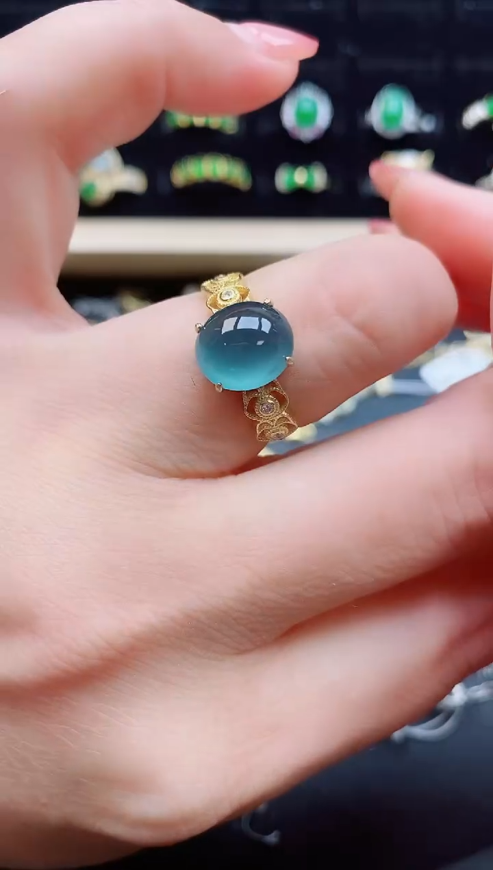 【闪购商品】翡翠戒指银S925镶嵌12121