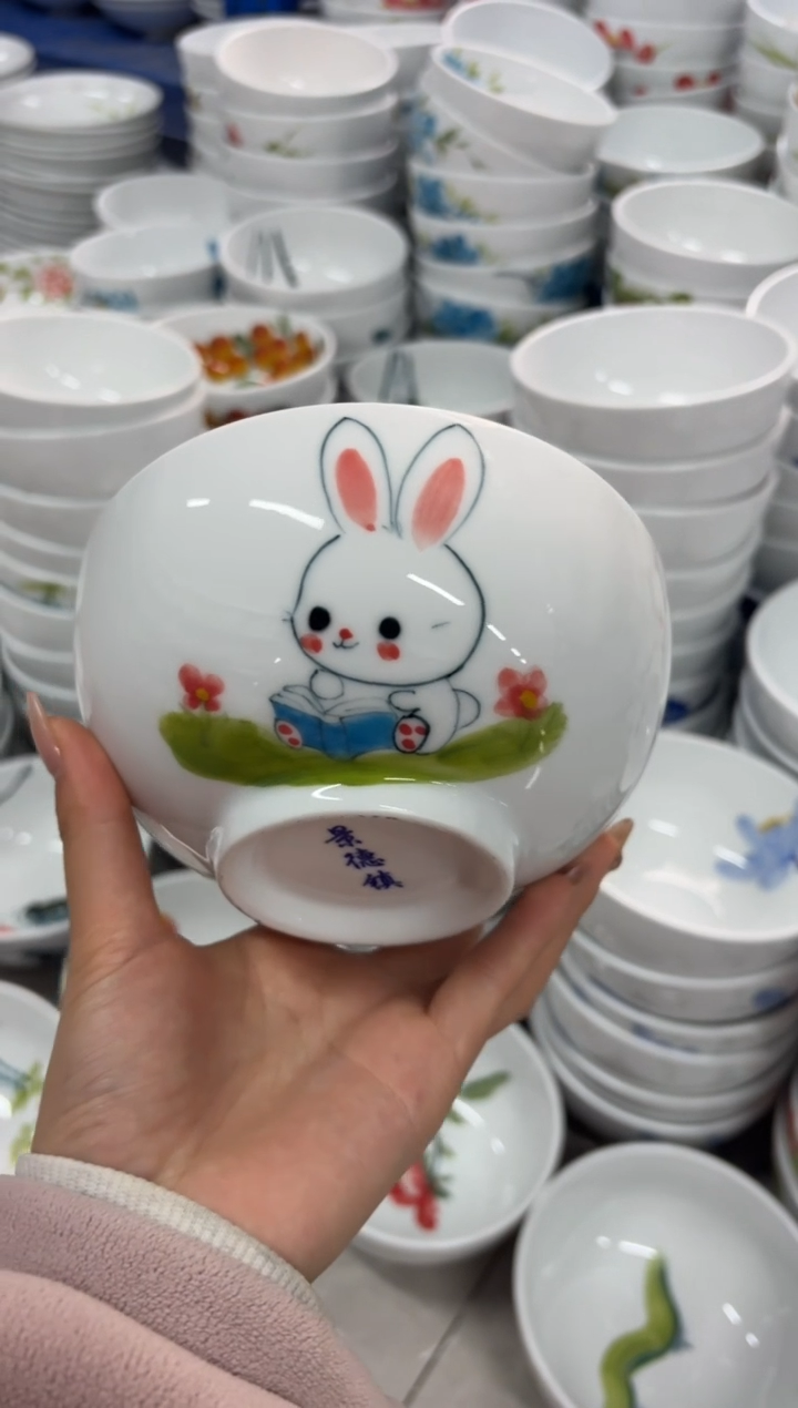 瓷片景德镇高温陶瓷食品级手绘釉中彩-小罗汉碗