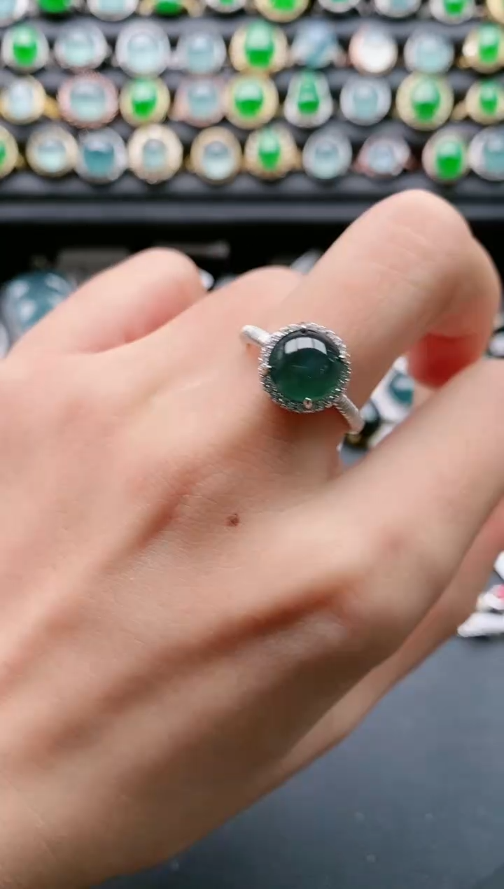 【闪购商品】翡翠戒指银S925镶嵌11111