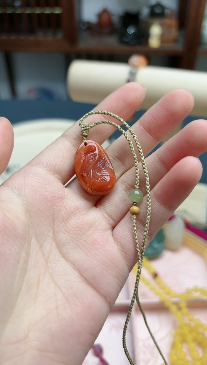 【闪购商品】南红玛瑙吊坠未镶嵌南红喜鹊吊坠*1 TF