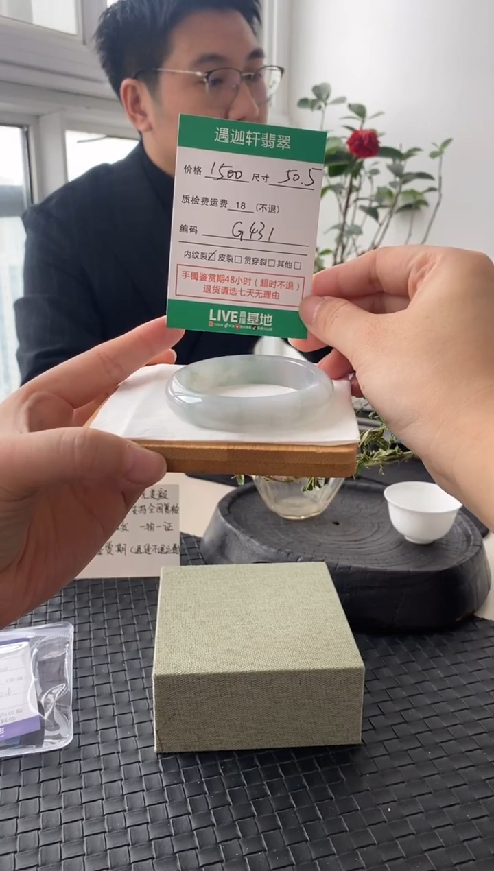 未镶嵌手镯翡翠G431 圈口50.5